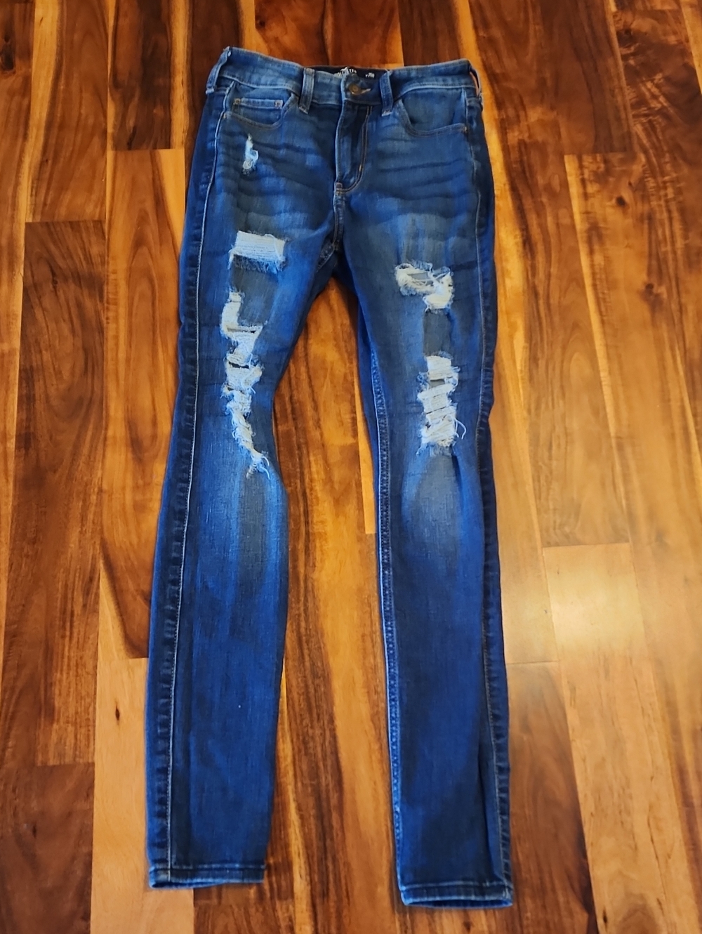 Hollister Dark Blue Distressed Skinny Jeans